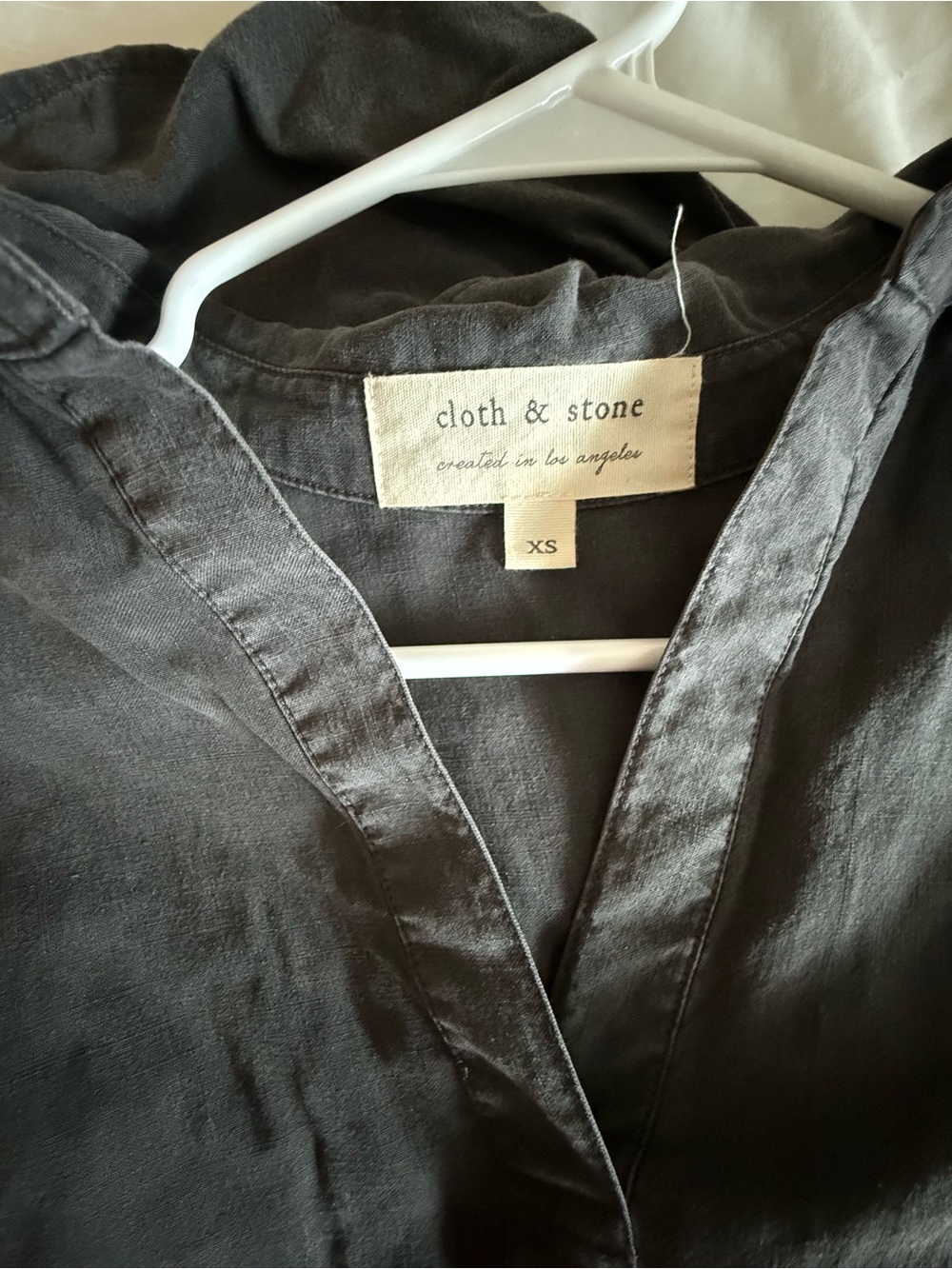 cloth & stone Charcoal Open-Front Linen Blend Jacket